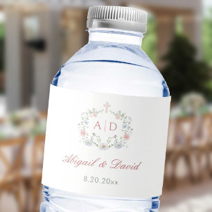 フローラは宗教の結婚モノグラムを作る ペットボトルラベル