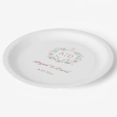 フローラは宗教の結婚モノグラムを作る ペーパープレート (アングル)