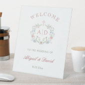 フローラは宗教の結婚モノグラムを歓迎 台座サイン (インサイチュ)