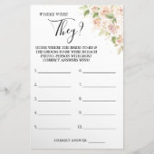 フローラは彼らのブライダルシャワーゲームカード チラシ (正面)