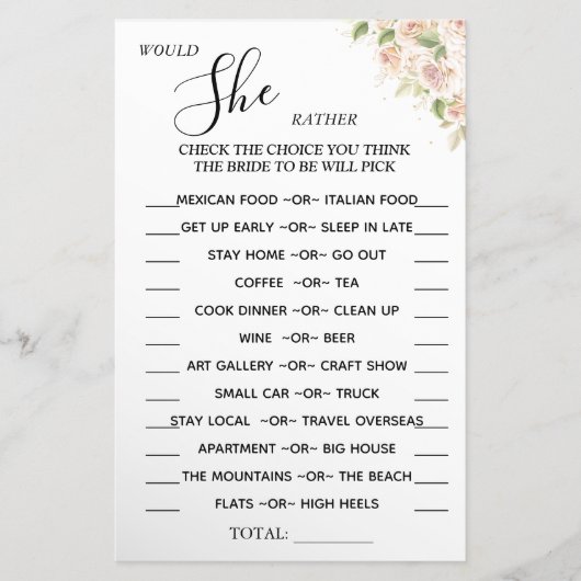 フローラは彼女がゲームのカードをシャワーする チラシ (正面)