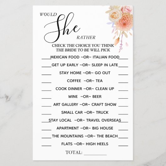 フローラは彼女がゲームのカードをシャワーする チラシ (正面)