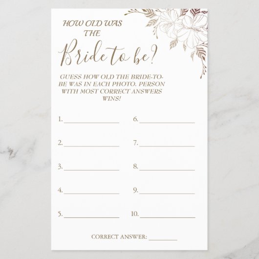 フローラは彼女のシャワーゲームカードフライだった年齢を推測 チラシ (正面)