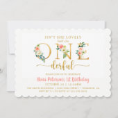 フローラは彼女のonederful女の子1st誕生日ではない 招待状 (正面)