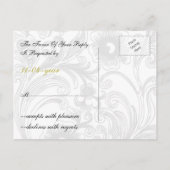 フローラは灰色と黄色に輝結婚く インビテーションポストカード (裏面)
