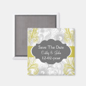 フローラは灰色と黄色に輝結婚く マグネット (正面/裏面)