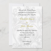 フローラは灰色と黄色に輝結婚く 招待状 (裏面)