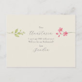 フローラは私の花嫁のプロポーザルのカードか インビテーションポストカード (裏面)