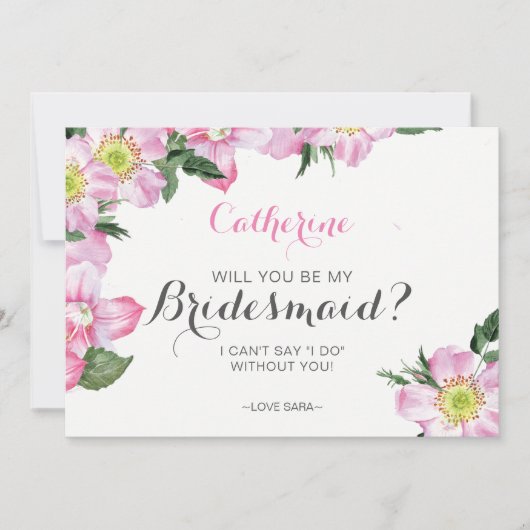 フローラは私の花嫁の名刺か 招待状 (正面)