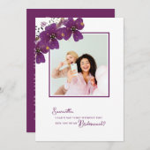 フローラは私の花嫁の提案の写真になる 招待状 (正面/裏面)