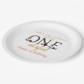 フローラは素敵なOnederful 1歳の誕生日ではない ペーパープレート (アングル)