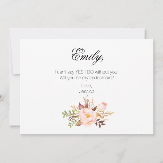 フローラは素朴私の花嫁のメイドになるかな | 2辺3 招待状 (裏面)