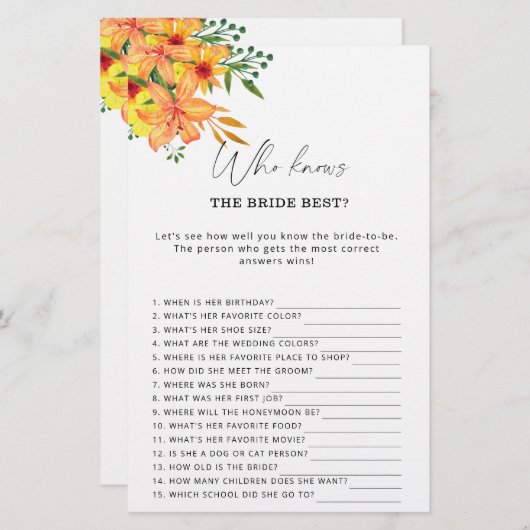 フローラは花嫁のゲームを知っ最高のている (正面/裏面)