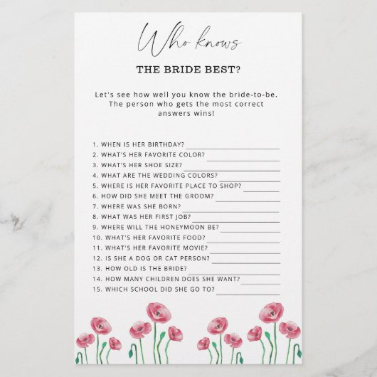 フローラは花嫁のゲームを知っ最高のている (正面)