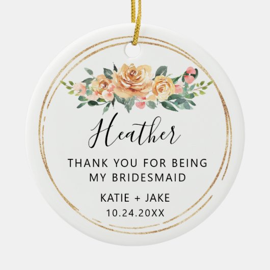 フローラは花嫁をしてくれてありがとう セラミックオーナメント (正面)