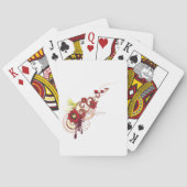 フローラは赤い花とハミングバードで渦巻く トランプ (裏面)