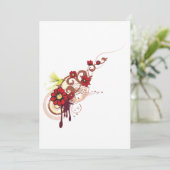 フローラは赤い花とハミングバードで渦巻く 招待状 (スタンド正面)