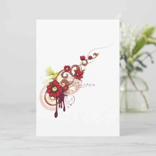 フローラは赤い花とハミングバードで渦巻く 招待状 (スタンド正面)
