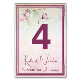 フローラは雲の上結婚に テーブルナンバー