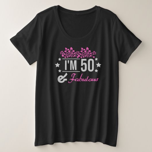 フローラは50歳で素晴らしいことわざ プラスサイズTシャツ (デザイン正面)