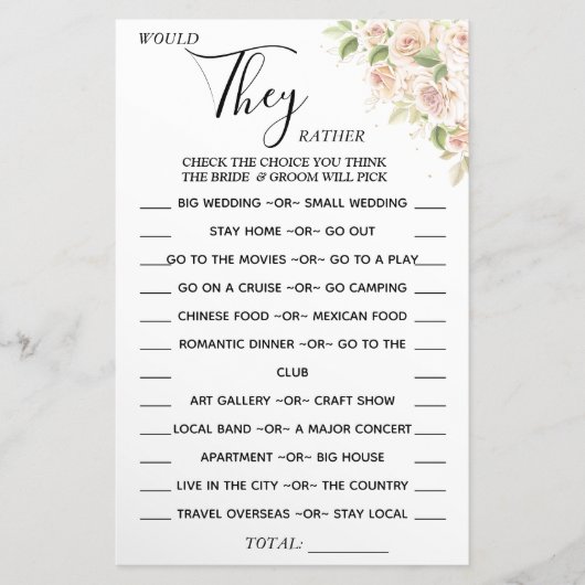 フローラは、むしろゲームカードをシャワー チラシ (正面)