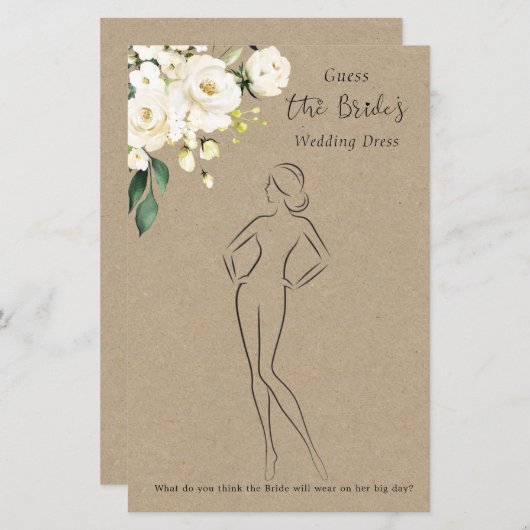 フローラは、ドレスブライダルシャワーのゲームステータスを推測 (正面/裏面)