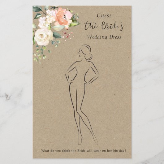 フローラは、ドレスブライダルシャワーのゲームステータスを推測 (正面)