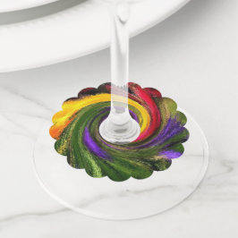 「フローラひねり」うろこ型ワイングラスラベル ワイングラスタグ