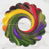 「フローラひねり」うろこ型ワイングラスラベル ワイングラスタグ (正面)