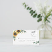 フローラひまわりウェディングRSVP エンクロージャーカード (スタンド正面)