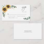 フローラひまわりウェディングRSVP エンクロージャーカード (正面/裏面)