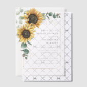 フローラひまわりエレガントユーカリブライダルシャワー ベラム紙招待状 (オフセット (招待状))