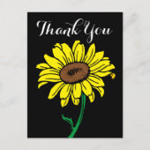 フローラひまわりサンフラワーサンキューブラック&イエローフラワー ポストカード (正面)