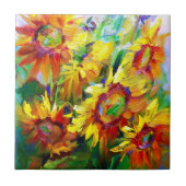 フローラひまわりタイルデザイン タイル (正面)