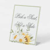 フローラひまわりデイジー – サイドではなくシートを選択 台座サイン (正面)