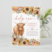 フローラひまわりハイランドカウズ誕生日 招待状 (スタンド正面)