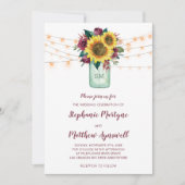 フローラひまわりバーガンディバラライツジャー結婚ズ 招待状 (正面)