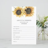 フローラひまわりブライダルシャワーアドバイスカード (スタンド正面)