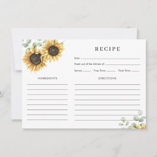 フローラひまわりブライダルシャワーレシピカード (正面)