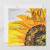 フローラひまわりマイルストーン誕生日 招待状 (正面)