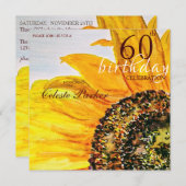 フローラひまわりマイルストーン誕生日 招待状 (正面/裏面)