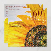 フローラひまわりマイルストーン誕生日 招待状 (正面/裏面)