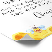 フローラひまわりミツバチ赤ちゃんシャワーママ – osaバーサイン ポスター (角)