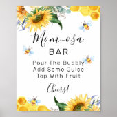 フローラひまわりミツバチ赤ちゃんシャワーママ – osaバーサイン ポスター (正面)