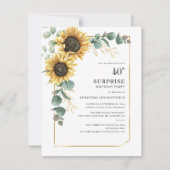 フローラひまわりユーカリプタスサプライズ40歳の誕生日 招待状 (正面)