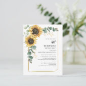 フローラひまわりユーカリプタスサプライズ40歳の誕生日 招待状 (スタンド正面)