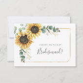 フローラひまわりユーカリ私の花嫁カード 招待状 (正面)
