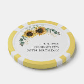 フローラひまわりユーカリ50誕生日 ポーカーチップ (シングル)