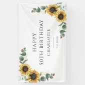 フローラひまわりユーカリ50誕生日 横断幕 (縦)