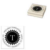 フローラひまわり名住所1イニシャルラウンドルブ ラバースタンプ (押印)